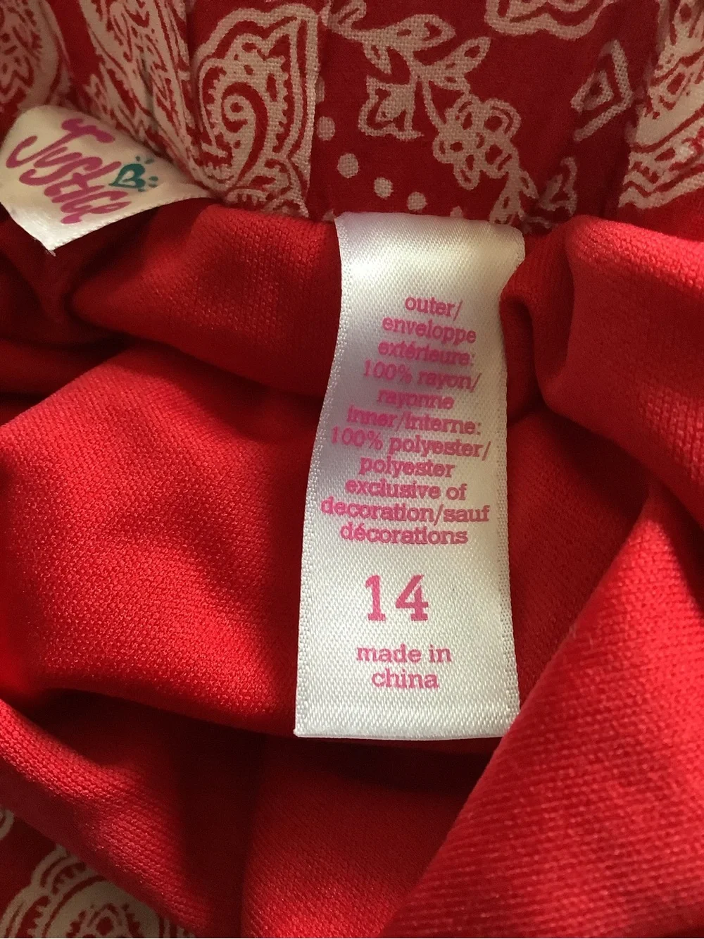 Sz 14 Justice Red White Bandana Skorts